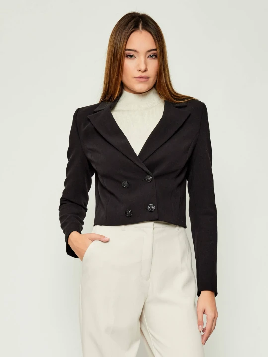 Zdjęcie produktu GUESS Żakiet JOANDRA | Cropped Fit czarny