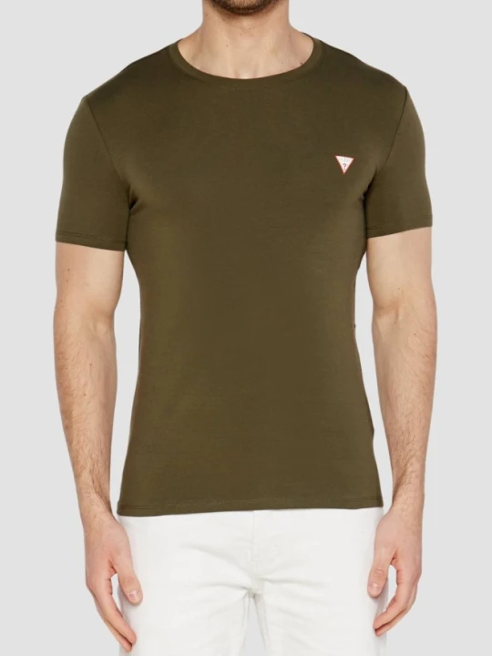 Zdjęcie produktu GUESS Zielony męski t-shirt z okrągłym dekoltem, Rozmiar M