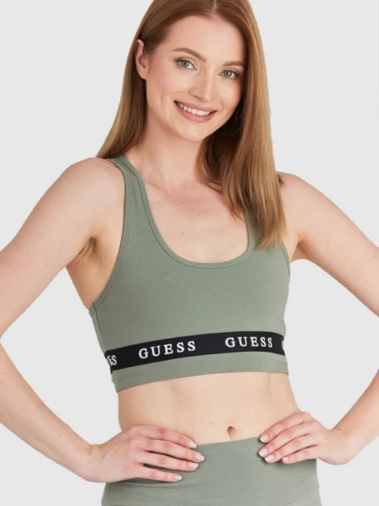 Zdjęcie produktu GUESS Zielony top sportowy damski z logo, Rozmiar L