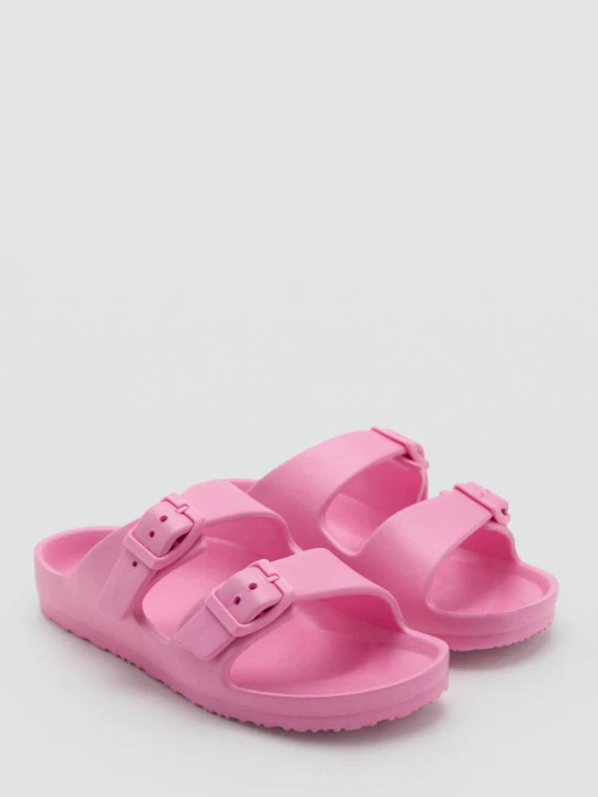Zdjęcie produktu Gumowe klapki ze sprzączkami różowy - Dzieci - MANGO KIDS