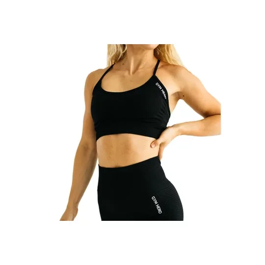 Zdjęcie produktu GymHero California Cute Bra BRA-BLACK, Damskie, Czarne, biustonosze sportowe, poliamid, rozmiar: L