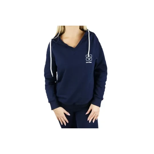 Zdjęcie produktu GymHero Hoodie NAVY-RACE, Damskie, Granatowe, bluzy, bawełna, rozmiar: XS