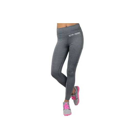 Zdjęcie produktu GymHero Leggins PUSHUP-GREY, Damskie, Szare, leginsy, nylon, rozmiar: S
