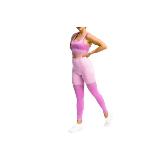 Zdjęcie produktu GymHero Leggins Stripes MAUVE, Damskie, Fioletowe, leginsy, poliamid, rozmiar: L