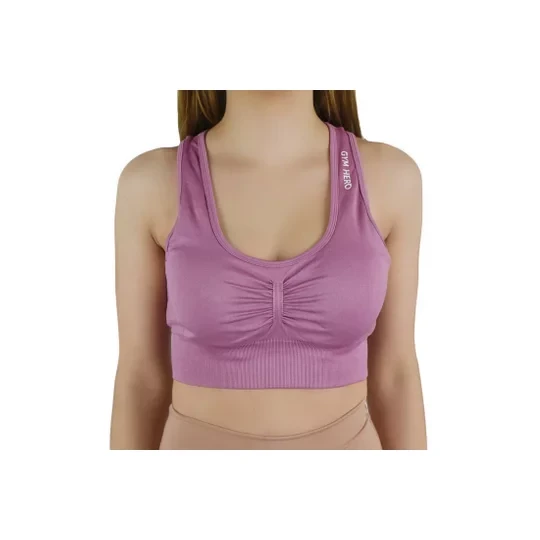 Zdjęcie produktu GymHero Miami Cute Bra BASIC-MAUVE, Damskie, Fioletowe, biustonosze sportowe, poliamid, rozmiar: L