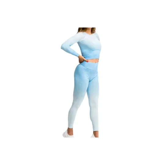 Zdjęcie produktu GymHero Ombre Rushguard Longsleeve LONG-BABYBLUE, Damskie, Niebieskie, longsleevy, poliamid, rozmiar: L