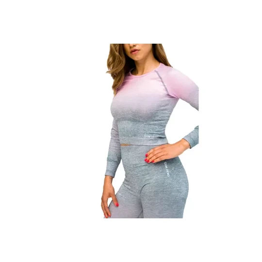 Zdjęcie produktu GymHero Ombre Rushguard Longsleeve LONG-MILKSHAKE, Damskie, Różowe, longsleevy, poliamid, rozmiar: M