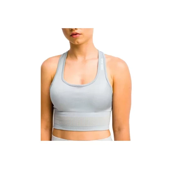 Zdjęcie produktu GymHero Stripes Bra BRA-GRAPHITE, Damskie, Szare, biustonosze sportowe, poliamid, rozmiar: L