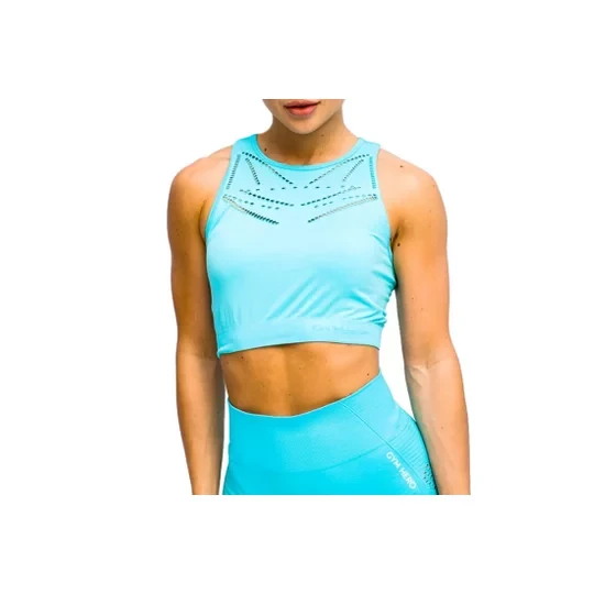 Zdjęcie produktu GymHero Venice Beach Top Short Bra BRA-SHORTBABYBLUE, Damskie, Niebieskie, biustonosze sportowe, poliamid, rozmiar: M