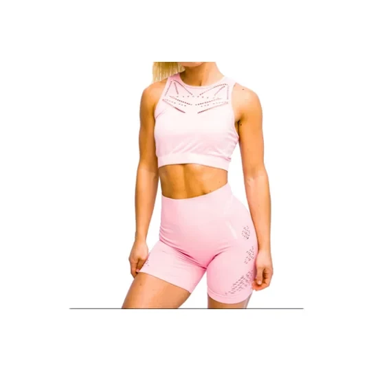 Zdjęcie produktu GymHero Venice Beach Top Short Bra BRA-SHORTMILKSHAKE, Damskie, Różowe, biustonosze sportowe, poliamid, rozmiar: L