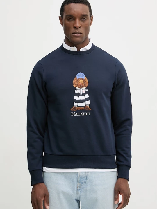 Zdjęcie produktu Hackett London bluza bawełniana granatowy
