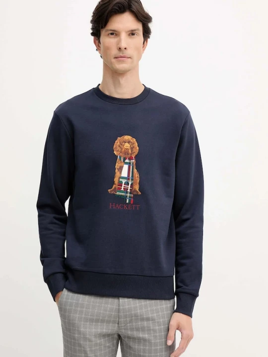 Zdjęcie produktu Hackett London bluza bawełniana granatowy