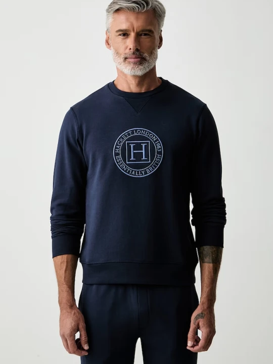 Zdjęcie produktu Hackett London bluza męska bawełniana granatowy