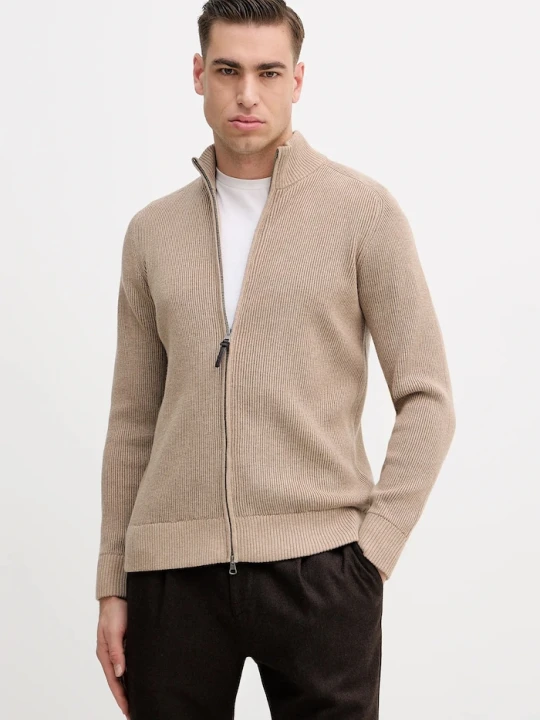 Zdjęcie produktu Hackett London kardigan z dodatkiem wełny beżowy