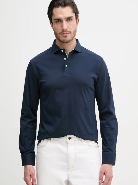 Zdjęcie produktu Hackett London longsleeve bawełniany dziecięcy granatowy