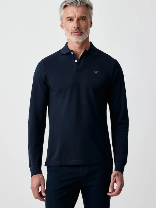 Zdjęcie produktu Hackett London longsleeve męski bawełniany granatowy