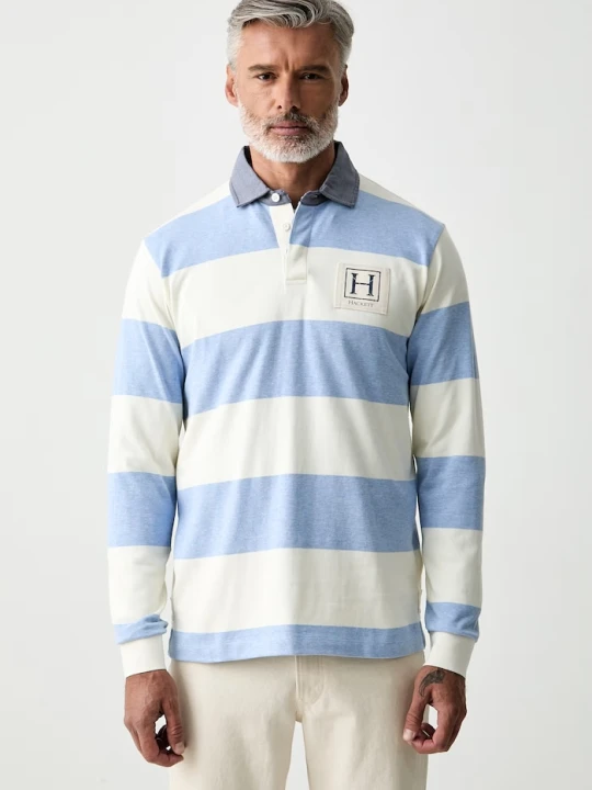 Zdjęcie produktu Hackett London longsleeve męski bawełniany niebieski