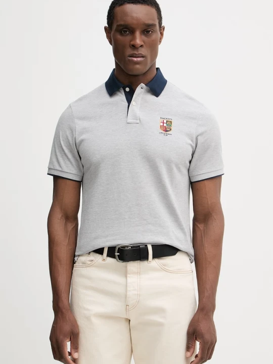 Zdjęcie produktu Hackett London polo bawełniane szary