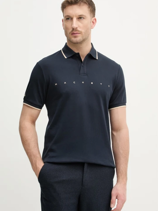 Zdjęcie produktu Hackett London polo bawełniane granatowy