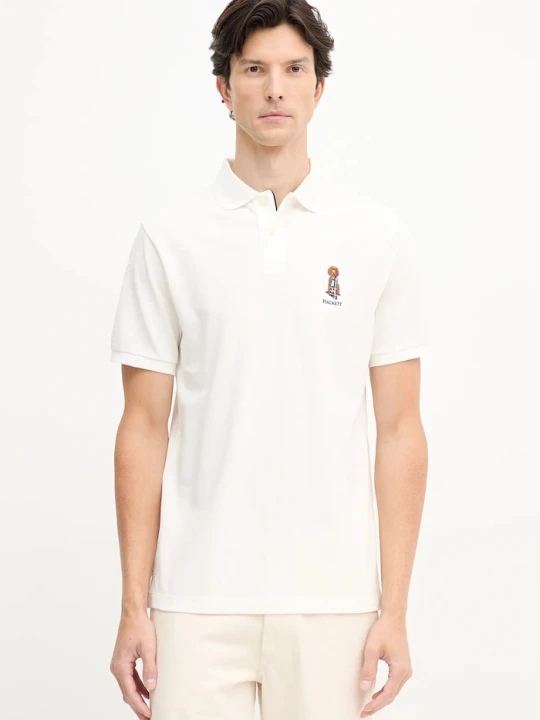 Zdjęcie produktu Hackett London polo bawełniane beżowy