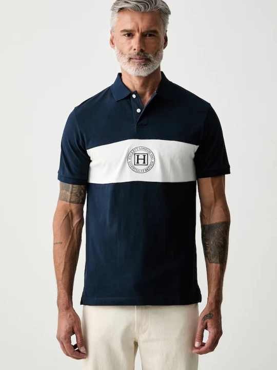 Zdjęcie produktu Hackett London polo męskie bawełniane granatowy