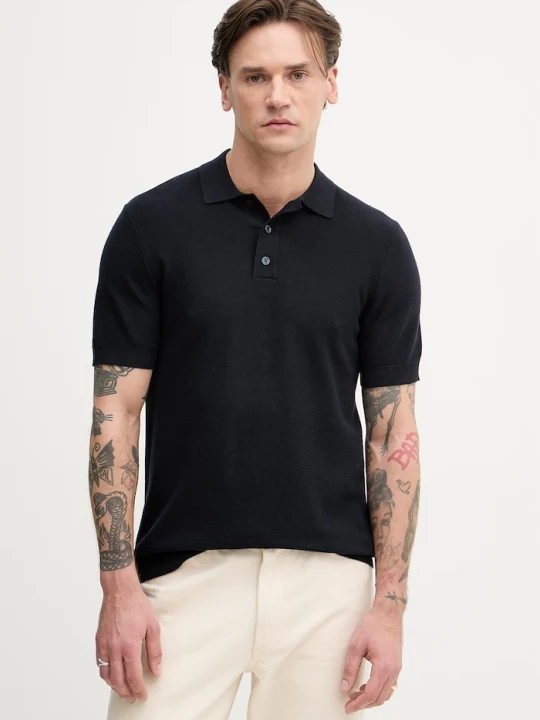 Zdjęcie produktu Hackett London polo męskie z bawełną granatowy