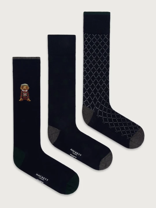 Zdjęcie produktu Hackett London skarpety męskie 3-pack granatowy