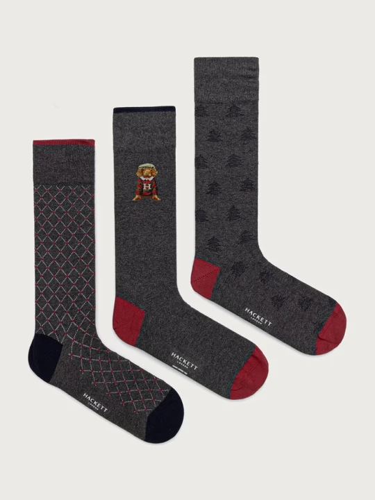 Zdjęcie produktu Hackett London skarpety męskie 3-pack szary