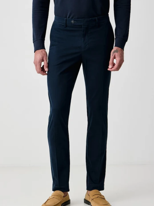 Zdjęcie produktu Hackett London spodnie chinos męskie bawełniane z elastanem granatowy