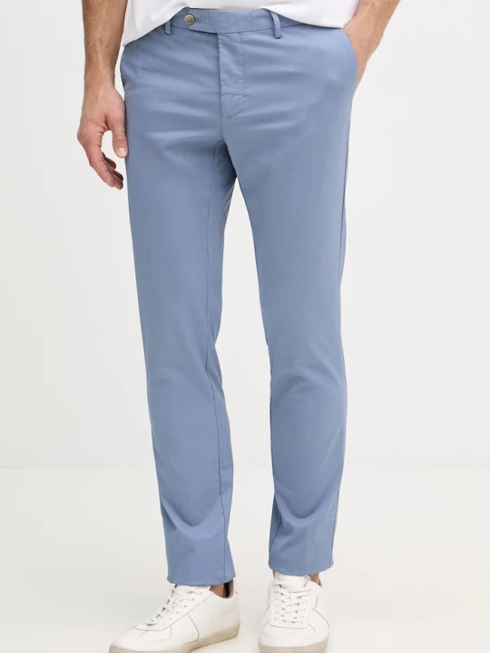 Zdjęcie produktu Hackett London spodnie slim fit męskie bawełniane z elastanem niebieski