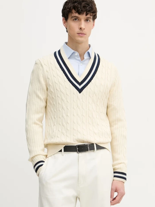 Zdjęcie produktu Hackett London sweter damski bawełniany beżowy