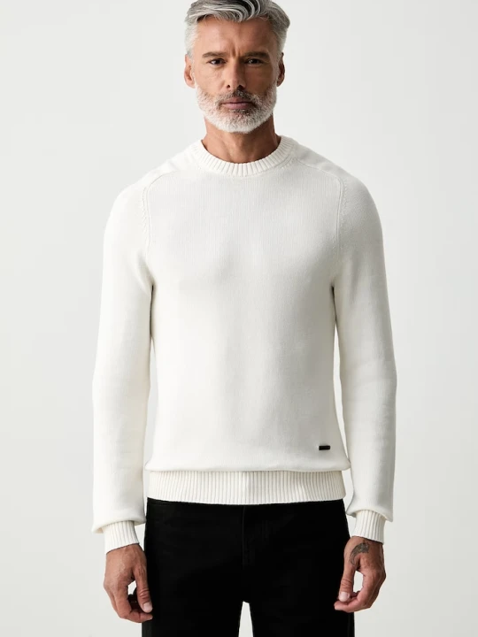 Zdjęcie produktu Hackett London sweter męski bawełniany beżowy