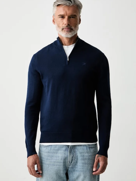 Zdjęcie produktu Hackett London sweter męski bawełniany granatowy