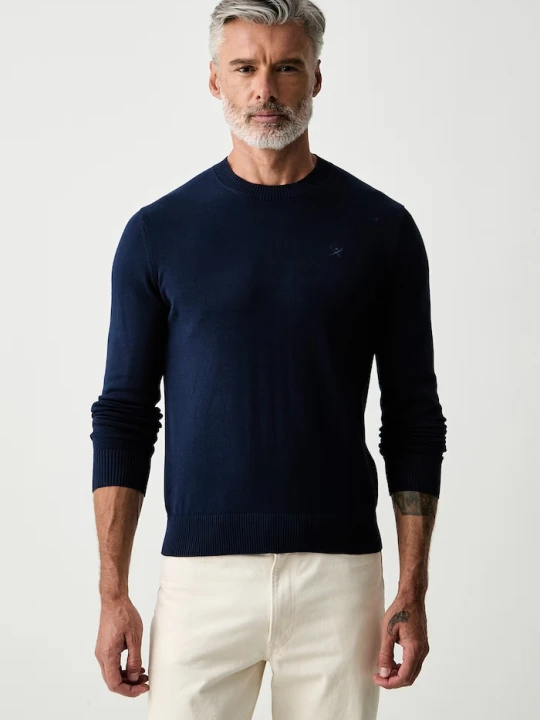 Zdjęcie produktu Hackett London sweter męski bawełniany granatowy