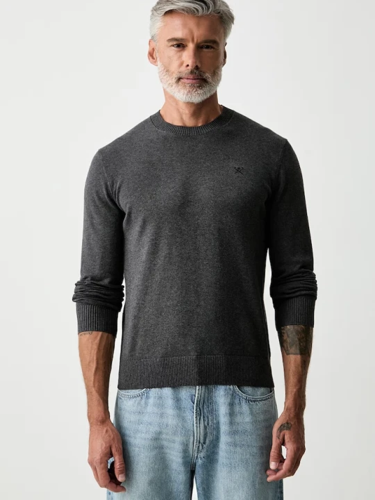 Zdjęcie produktu Hackett London sweter męski bawełniany szary
