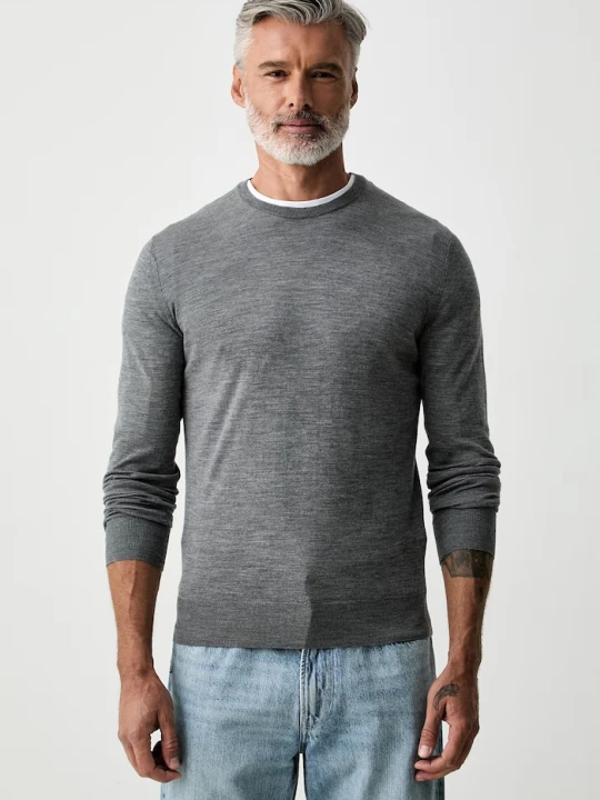Zdjęcie produktu Hackett London sweter męski z wełny merino szary