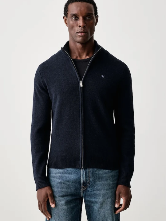 Zdjęcie produktu Hackett London sweter rozpinany męski wełniany granatowy