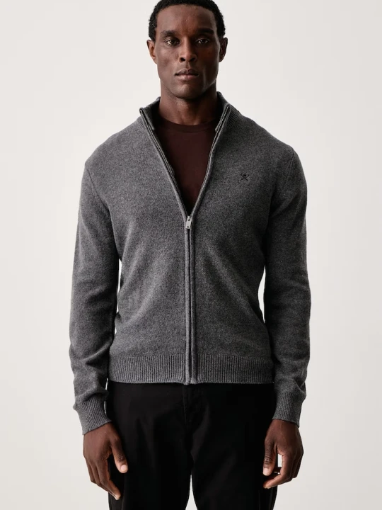 Zdjęcie produktu Hackett London sweter rozpinany męski wełniany szary