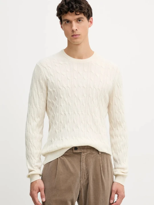 Zdjęcie produktu Hackett London sweter wełniany beżowy
