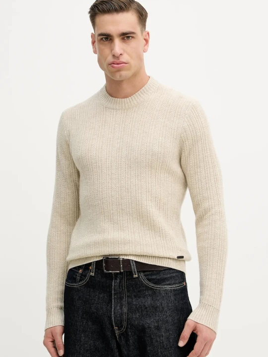 Zdjęcie produktu Hackett London sweter wełniany beżowy