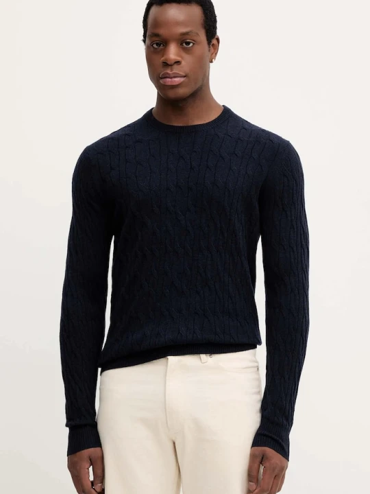 Zdjęcie produktu Hackett London sweter wełniany granatowy