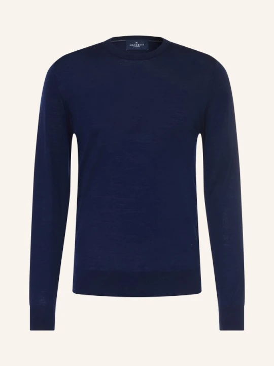 Zdjęcie produktu Hackett London Sweter Z Wełny Merynosowej blau GRANATOWY