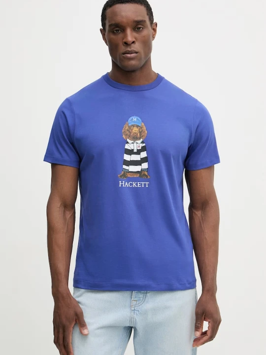 Zdjęcie produktu Hackett London t-shirt bawełniany fioletowy