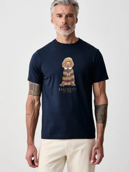 Zdjęcie produktu Hackett London T-shirt męski bawełniany granatowy