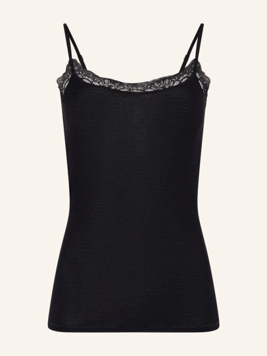 Zdjęcie produktu Hanro Top Woolen Lace Z Wełną Merynosową I Jedwabiem schwarz CZARNY