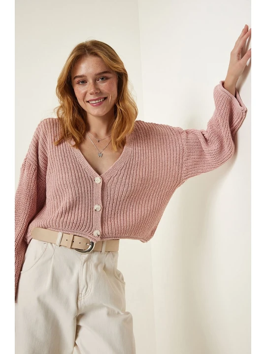 Zdjęcie produktu Happiness Istanbul Kardigan w kolorze jasnoróżowym rozmiar: onesize