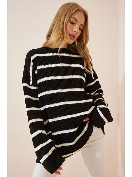 Zdjęcie produktu Happiness Istanbul Sweter w kolorze czarnym rozmiar: onesize