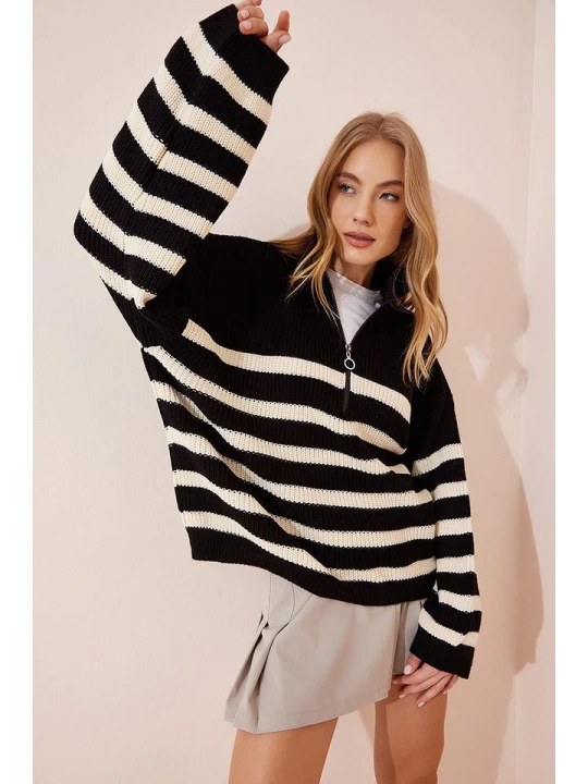 Zdjęcie produktu Happiness Istanbul Sweter w kolorze czarnym rozmiar: onesize