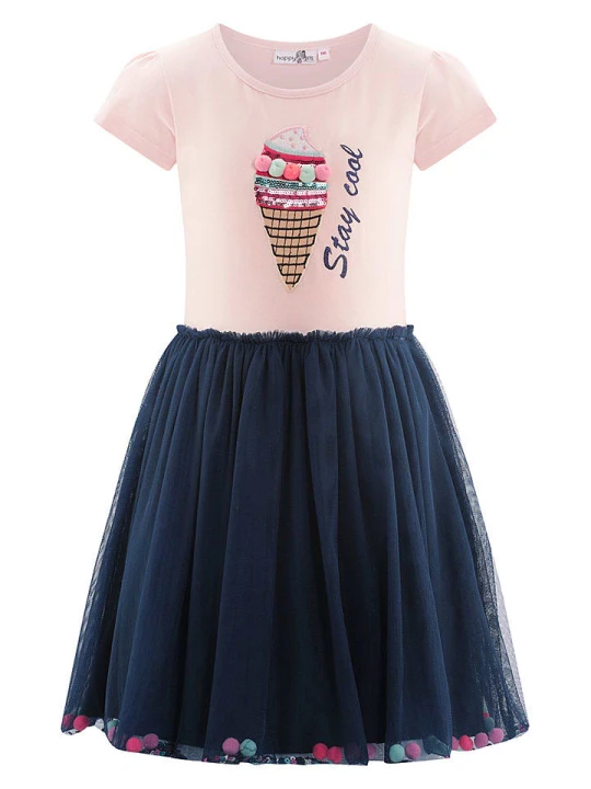 Zdjęcie produktu happy girls by Eisend Sukienka w kolorze jasnoróżowo-granatowym rozmiar: 104