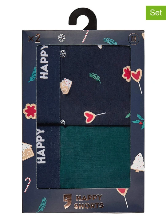 Zdjęcie produktu Happy Shorts Bokserki (2 pary) w kolorze granatowo-morskim rozmiar: XL